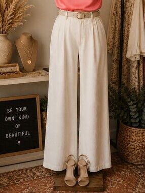 Express Off White Wide Leg Dress Pants Size 10